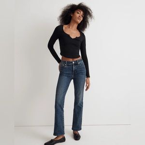 Madewell petite kick out crop mid rise jeans size 29